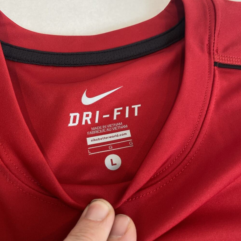 Nike DRI-FIT Sleeveless T-Shirt Men L Red Crossover Basketball 519538-652 - Picture 2 of 5